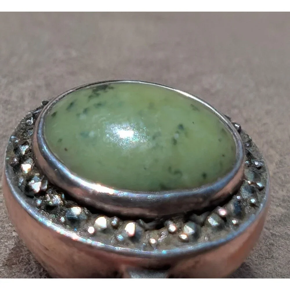 Sterling Irish Connemara Marble Ring; The Jewelry House Marcasite Ring